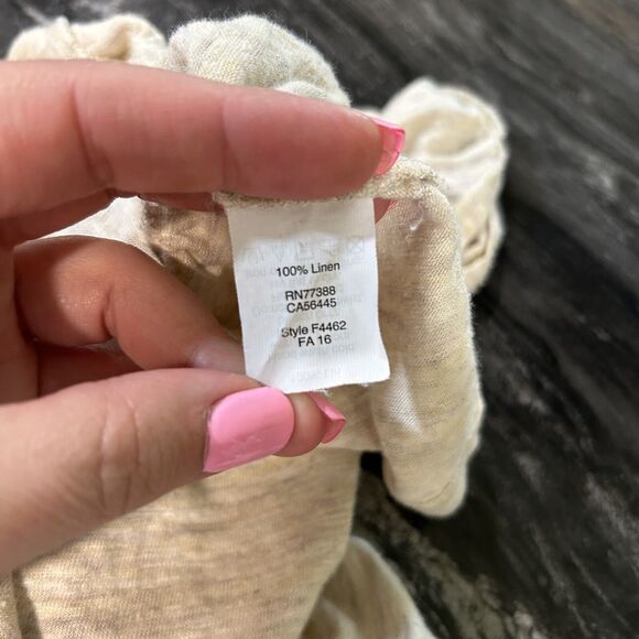 Madewell Women's Peplum Top Medium Boho Boxy Preppy Linen Breathable Lightweight - Picture 4 of 8